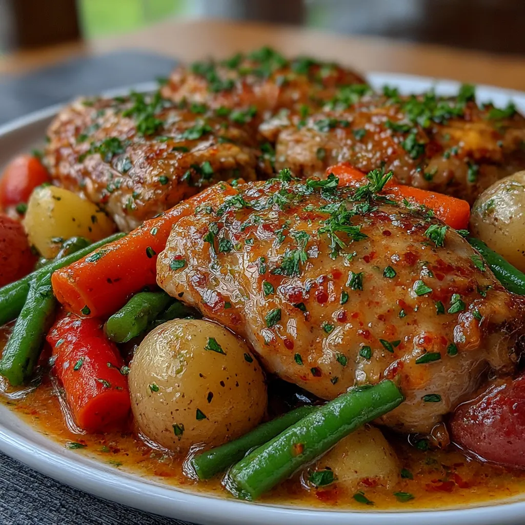 Slow Cooker Garlic Butter Chicken and Veggies