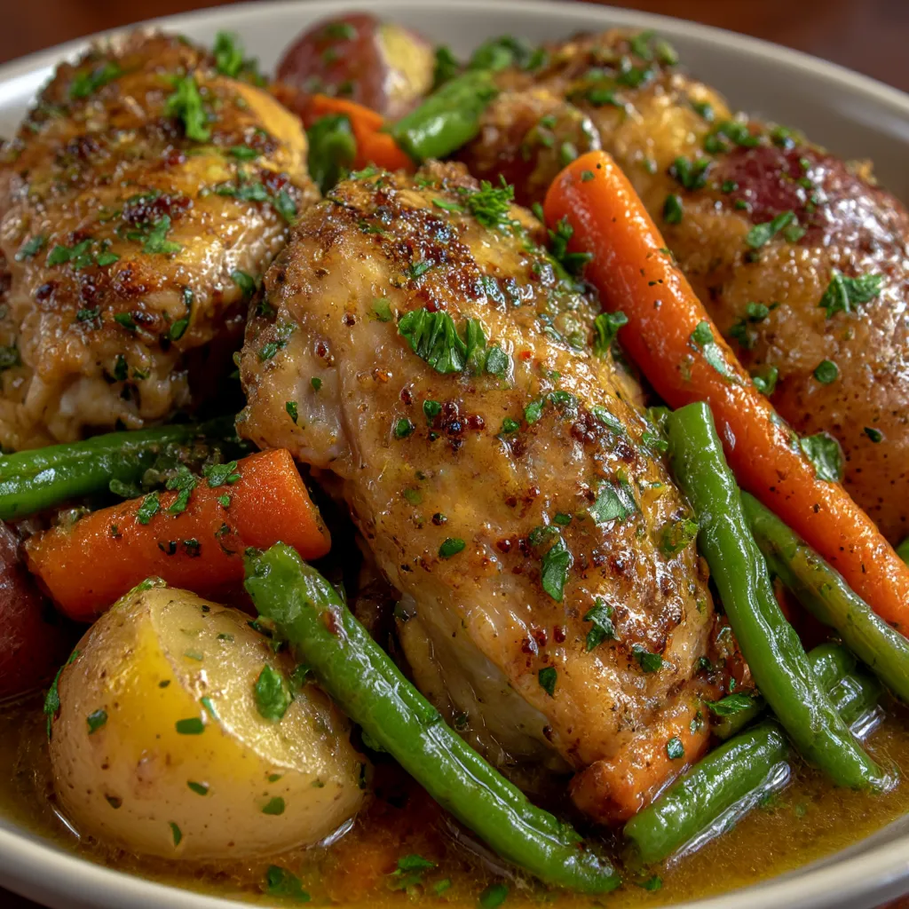 Slow Cooker Garlic Butter Chicken and Veggies