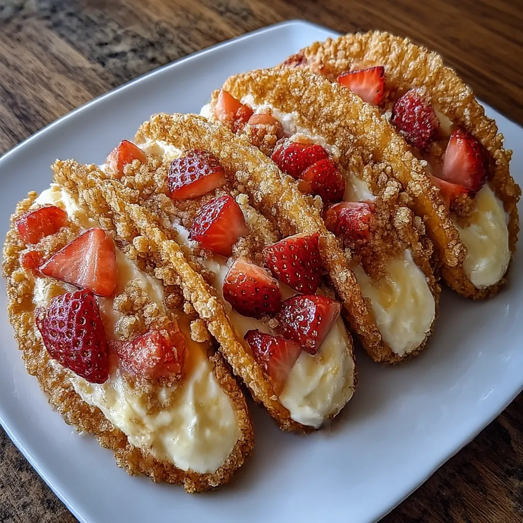 Strawberry Crunch Cheesecake Tacos