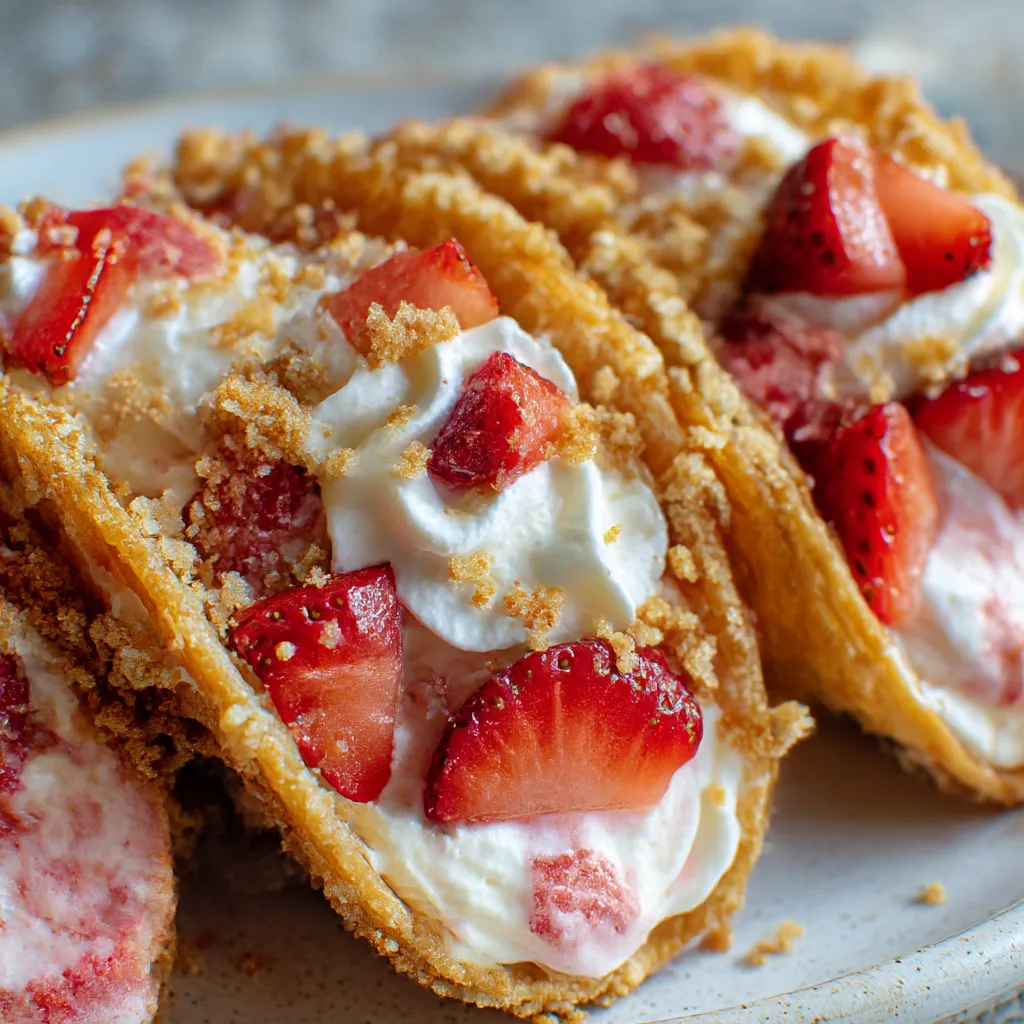 Strawberry Crunch Cheesecake Tacos