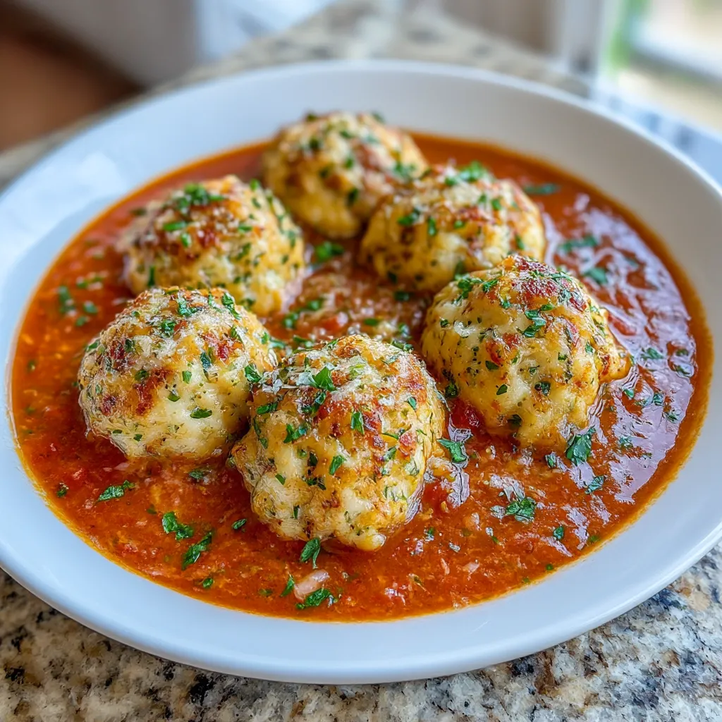 Tomato Soup with Cheddar Bay Dumplings