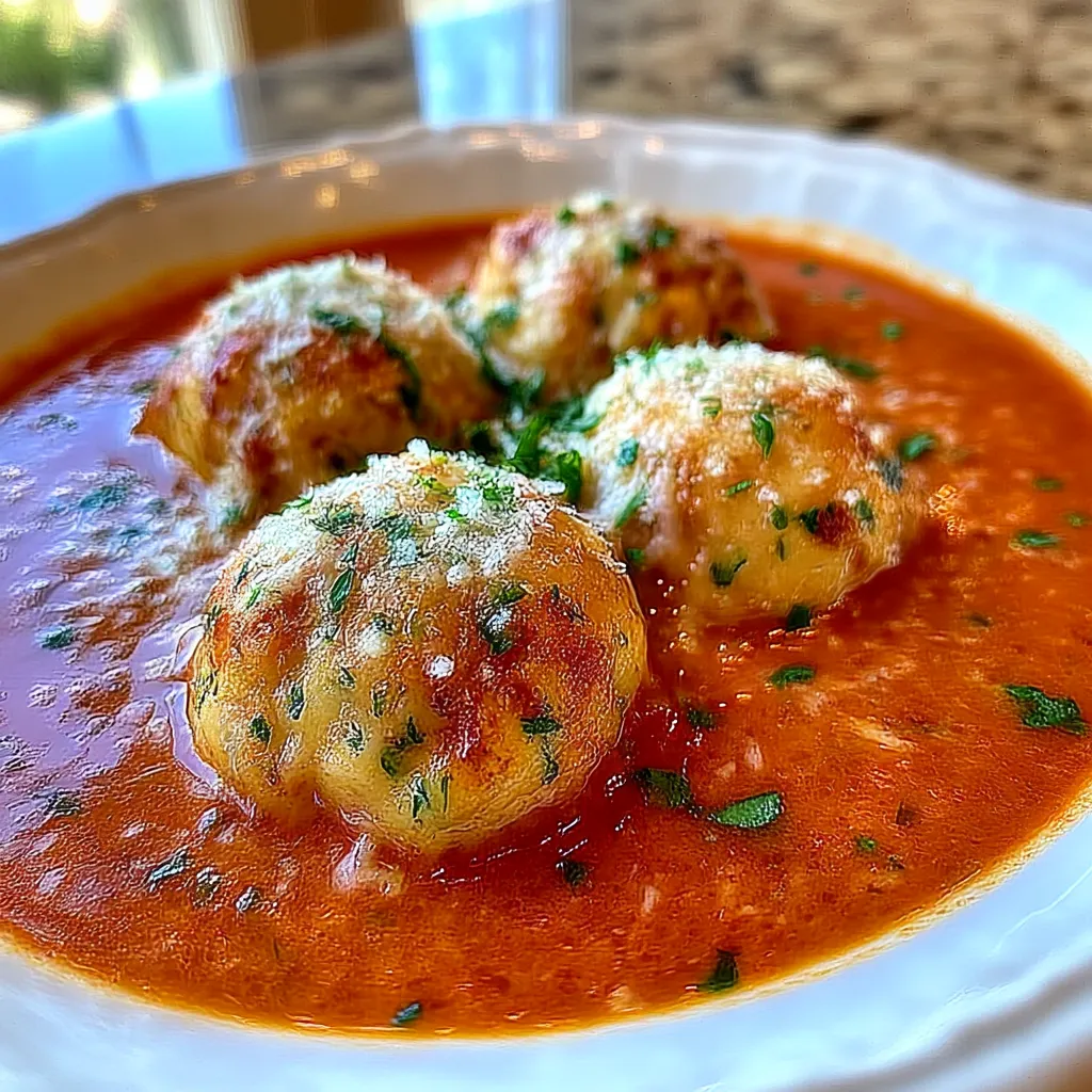 Tomato Soup with Cheddar Bay Dumplings