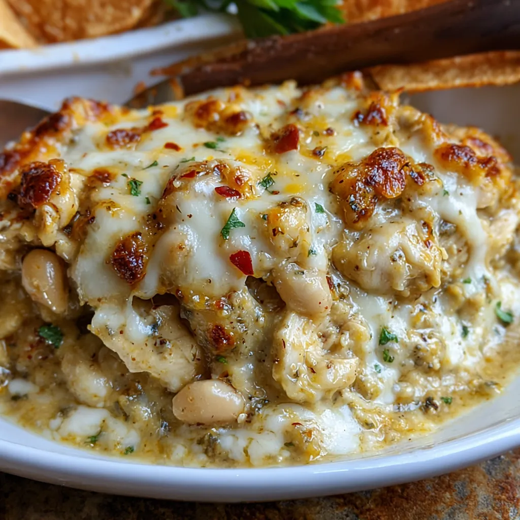 White Chicken Chili Cottage Cheese Winter Bake 5 White Chicken Chili Cottage Cheese Winter Bake When it comes to cold-weather comfort food, nothing delivers warmth, creaminess and protein-packed satisfaction quite like this White Chicken Chili Cottage Cheese Winter Bake. Inspired by classic white chicken chili but reimagined as a hearty, bubbling casserole, this dish layers shredded chicken, mild green chiles, creamy cottage cheese and tender white beans under a golden crown of melted mozzarella. It’s the kind of cozy, family-style winter bake that fills the house with warmth long before it reaches the table. With its rich texture, snowy-white chili base and lightly browned, bubbly top, it’s a dish that looks and tastes like pure comfort. Why You’ll Love This White Chicken Chili Cottage Cheese Winter Bake If you’re craving something easy, nourishing and incredibly satisfying during icy winter weeks, this casserole checks every box. It’s high in protein, simple to assemble and deeply flavorful without being heavy. Perfect for winter nights when you need something warm, creamy and comforting. High-protein profile thanks to chicken, white beans and cottage cheese. Family-friendly flavors with just the right amount of mild chili heat. Affordable staple ingredients available year-round. Bakes in around 20 minutes, making it ideal for weeknights. Great for meal prep — reheats beautifully and holds its structure. Creamy without heavy cream or butter. Naturally gluten-free. Customizable with spices, toppings or add-ins you already have. Matches beautifully with rice, tortillas, roasted vegetables or crusty bread. Ingredients You’ll Need Main Ingredients 2 cups shredded chicken 1 cup cottage cheese 1 can white beans, drained 1/2 cup chicken broth 1/4 cup green chiles 1 tsp cumin 1 tsp garlic powder Salt, pepper 1/2 cup mozzarella Optional Add-Ins & Ingredient Swaps These enhancements allow you to personalize the casserole while keeping the creamy white chili base intact. Use Monterey Jack or Pepper Jack instead of mozzarella for a spicy kick. Add 1/4 cup diced onion for more depth. Stir in 1 tbsp cream cheese for extra richness. Replace green chiles with poblano peppers for a roasted flavor. Use Greek yogurt in place of cottage cheese for a tangier finish. Add a handful of corn for sweetness. Substitute cannellini beans or navy beans for classic white beans. Include chopped spinach or kale for extra nutrients. Mix in smoked paprika to add warmth. For extra heat, add jalapeños or a pinch of cayenne. Step-by-Step Instructions Preheat your oven to 375°F so it’s hot and ready for even browning. In a large bowl, combine the shredded chicken, cottage cheese, white beans, broth, green chiles, cumin, garlic powder, salt and pepper. Mix until everything is well combined and the cottage cheese is evenly distributed through the chili base. Spread the mixture into a lightly greased baking dish, making sure the top is level. Sprinkle mozzarella over the surface, covering it fully for that golden, bubbly finish. Bake for 20–25 minutes or until the cheese is melted and lightly browned. Let the casserole rest for about 5 minutes so it sets and thickens slightly. Serve warm and enjoy with tortillas, rice or your favorite sides. Pro Tips for the Best Results Using pre-cooked rotisserie chicken cuts prep time dramatically. Drain beans well to keep the casserole from becoming too watery. If you want a thicker chili base, reduce the broth to 1/4 cup. Add mozzarella in the last 10 minutes if you prefer a lighter, less browned top. For maximum creaminess, stir cottage cheese before using to smooth curds. Let the bake rest before serving to help layers solidify. Taste the mixture before baking to adjust salt levels. Use freshly shredded cheese for best melting and browning. Bake on the middle rack to avoid over-browning. For extra protein, add an additional 1/2 cup cottage cheese. Serving Suggestions This dish is incredibly versatile, making it perfect for weeknight dinners, meal prep or cozy winter gatherings. Here are ways to serve it: Spoon over fluffy rice for a chili-bowl feel. Serve with warm flour or corn tortillas. Pair with a light winter salad like citrus kale or spinach pomegranate. Add a side of roasted vegetables such as carrots, broccoli or Brussels sprouts. Serve topped with avocado slices, cilantro, or a drizzle of lime crema. Scoop into baked potatoes for a hearty, portable meal. Enjoy with crusty bread to soak up the creamy chili base. Creative Variations to Try Spicy Southwest Version Add jalapeños, chili flakes and Pepper Jack cheese for a punch of heat. Creamy Ranch Version Stir 1 tablespoon of ranch seasoning into the mixture before baking. Green Goddess Winter Bake Add spinach, parsley, basil and a squeeze of lemon for a fresh herbal twist. Protein-Packed Cottage Cheese Boost Increase cottage cheese to 1½ cups and reduce broth for an ultra-thick, protein-rich bake. Slow Cooker Variation Combine ingredients in a slow cooker and cook on low for 4–5 hours, then broil mozzarella on top before serving. Storage and Reheating Guide This winter bake stores incredibly well without losing its creamy texture. Refrigeration Store leftovers in an airtight container for up to 4 days. The flavors continue to deepen over time. Freezing Freeze portions in freezer-safe containers for up to 3 months. Thaw overnight in the refrigerator before reheating. Reheating Tips Oven: Warm at 350°F for 12–15 minutes for best texture. Toaster Oven: Ideal for reheating single servings. Skillet: Heat on low with a splash of broth to maintain creaminess. Microwave: Heat in 30-second bursts, stirring occasionally. The Secret Behind the Creamy Texture One of the standout features of this recipe is how cottage cheese transforms in the oven. It melts into the broth and green chiles, distributing tiny creamy pockets throughout the dish. This gives the casserole its signature velvety texture, especially visible as the cheese stretches and bubbles across the surface. White beans help create structure while still keeping things soft and comforting. The mild heat from green chiles rounds everything out, making every bite cozy and satisfying. Making It a Weekly Meal Prep Staple With its high protein count and simple ingredient list, this dish fits easily into meal prep plans. Divide the baked casserole into individual containers, pair with rice or veggies, and refrigerate for quick lunches. It reheats beautifully and maintains its creamy consistency even days later. Because it’s naturally gluten-free and balanced with protein, carbs and healthy fat, it works well for families, athletes and anyone craving nutrient-dense comfort food. White Chicken Chili Cottage Cheese Winter Bake FAQs Can I make this recipe ahead of time? Yes, assemble the casserole up to 24 hours ahead, refrigerate, then bake when ready. Can I use low-fat cottage cheese? Absolutely — low-fat or even fat-free cottage cheese works well and still melts smoothly in the bake. What if I want more spice? Add diced jalapeños, cayenne pepper or switch mozzarella to Pepper Jack. Can I use canned chicken? Yes, canned chicken works in a pinch. Drain it well before mixing. Can I double the recipe? Easily. Use a larger casserole dish and extend bake time by 5–10 minutes. Final Thoughts This White Chicken Chili Cottage Cheese Winter Bake is one of those rare casseroles that manages to be creamy and comforting while still feeling light enough for everyday dinners. It brings together winter flavors, nourishing protein and a crave-worthy texture that feels like a warm blanket in every bite. Whether you’re feeding a family, prepping meals for the week or simply craving something cozy on a cold night, this bake is one you’ll return to again and again.