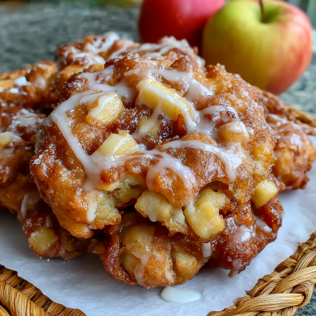 Baked Apple Fritters Recipe Soft, Sweet & Glazed