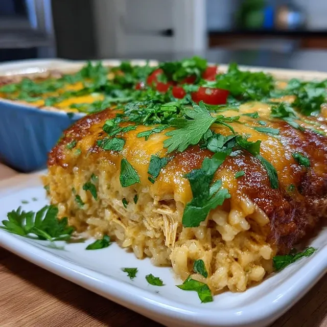 Chicken Enchilada Rice Casserole