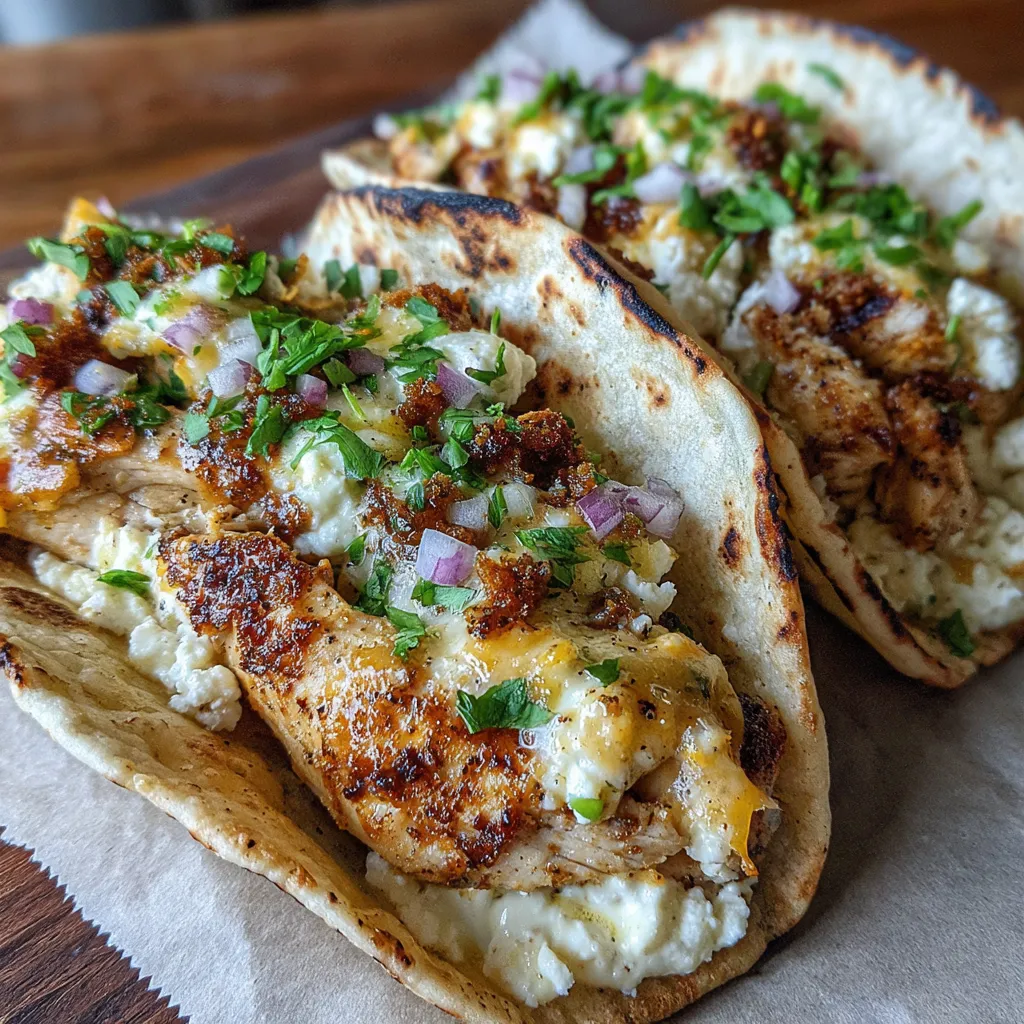 Creamy Cottage Cheese Chicken Smash Tacos