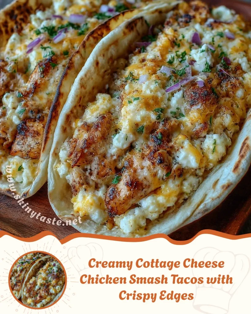 Creamy Cottage Cheese Chicken Smash Tacos