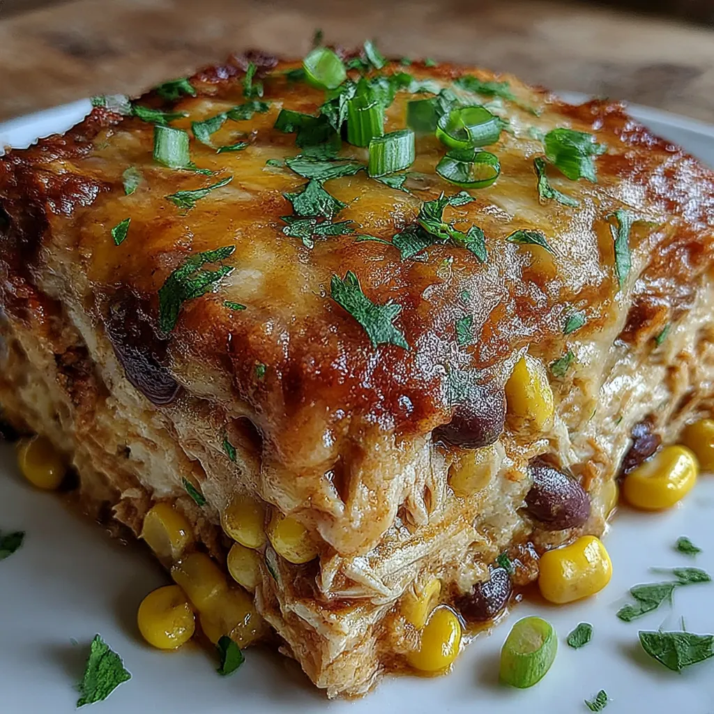 Crockpot Chicken Enchilada Casserole