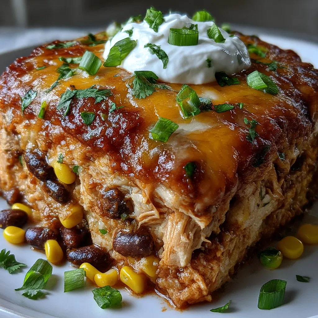 Crockpot Chicken Enchilada Casserole
