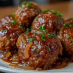 Crockpot French Onion Meatballs