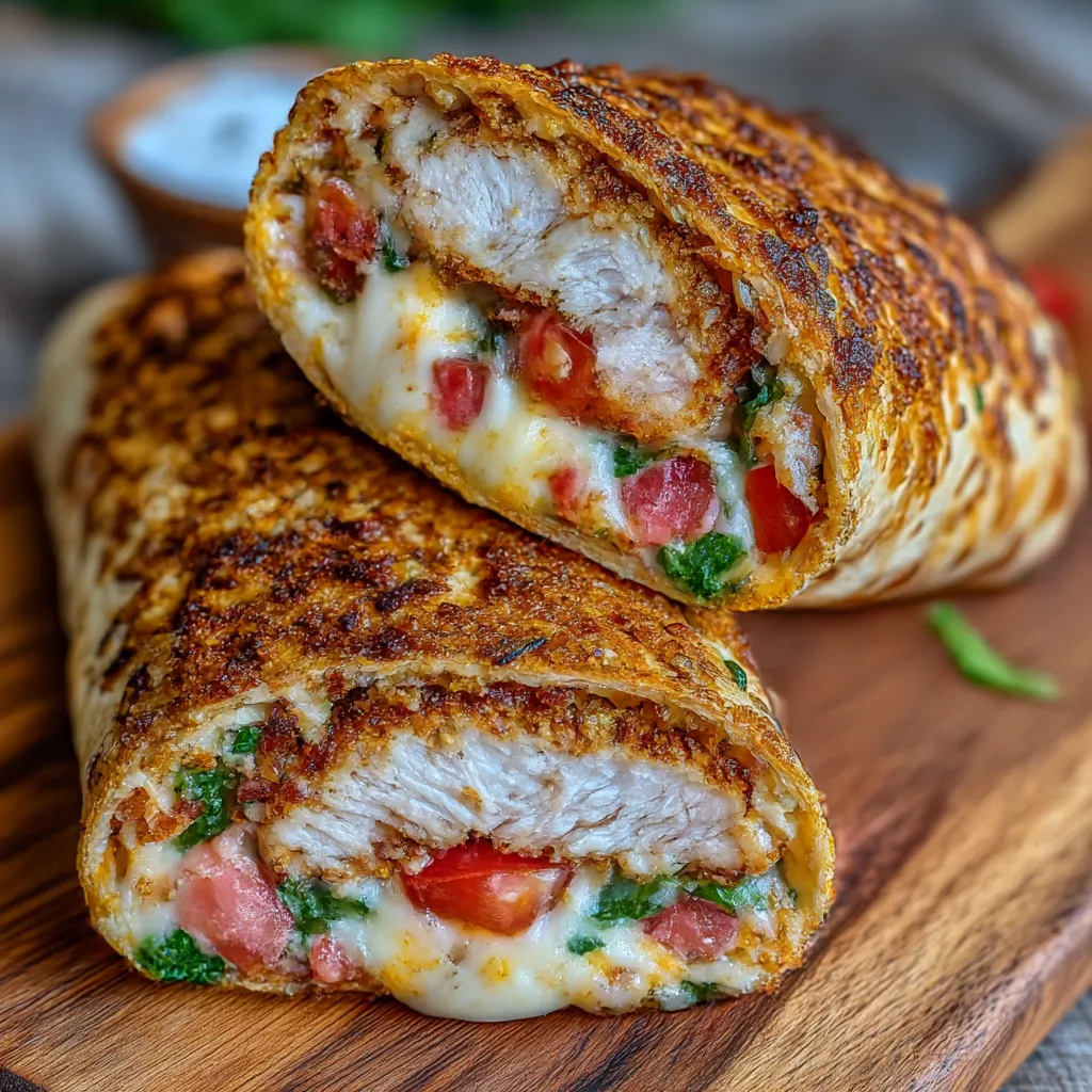Crunchy Crispy Air Fryer Chicken and Mozzarella Wraps