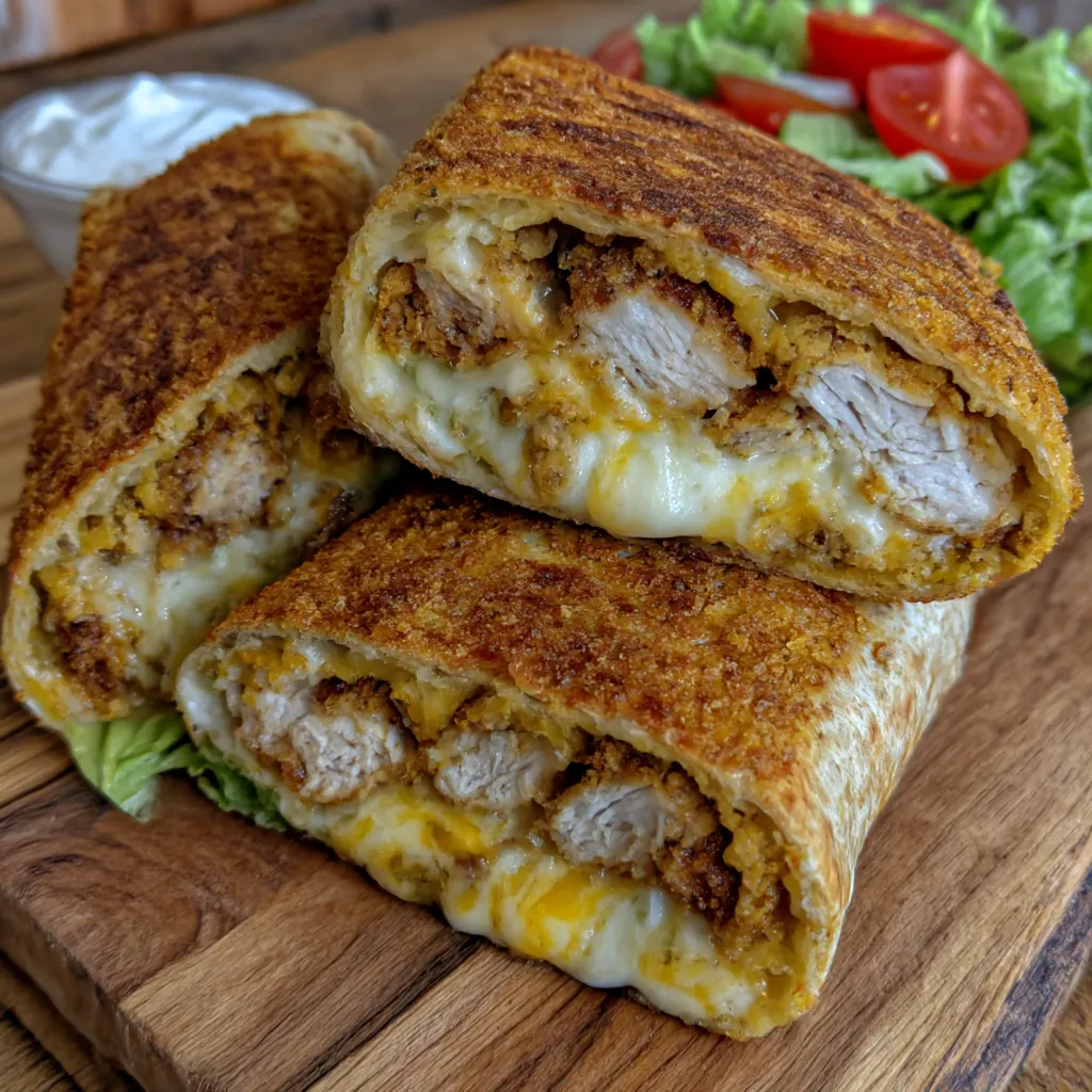 Crunchy Crispy Air Fryer Chicken and Mozzarella Wraps