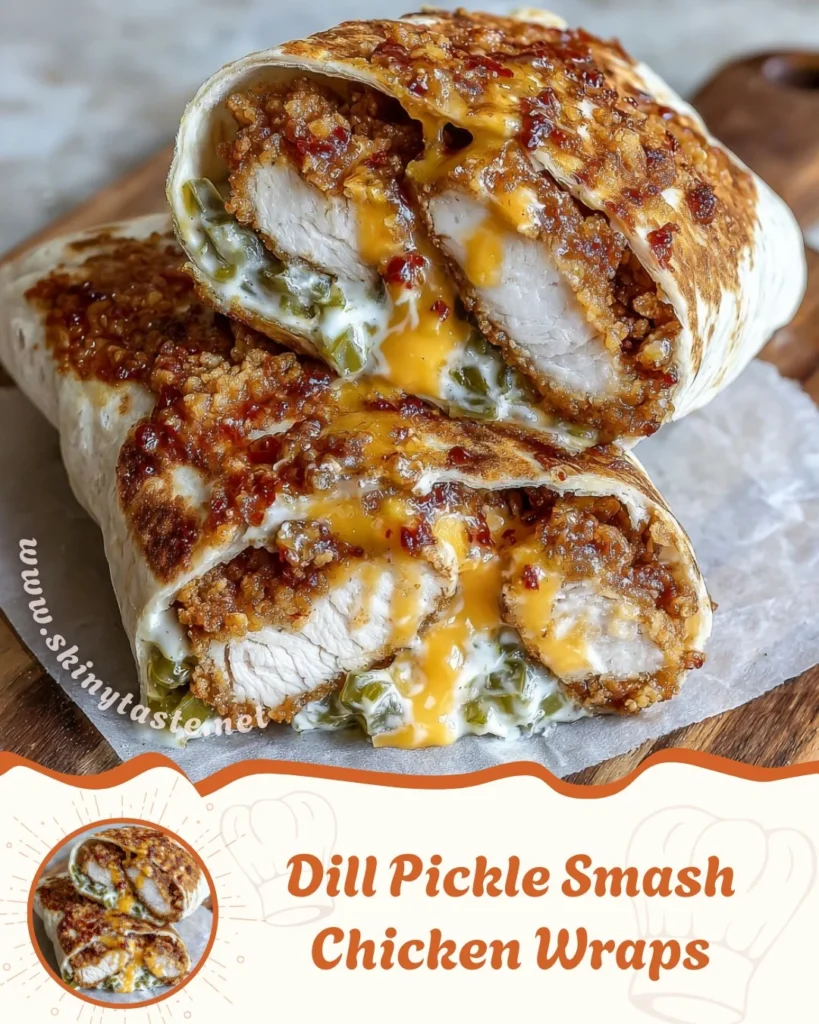 Dill Pickle Smash Chicken Wraps 6 Dill Pickle Smash Chicken Wraps