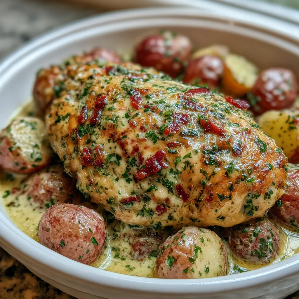 Garlic Parmesan Crockpot Chicken and Potatoes