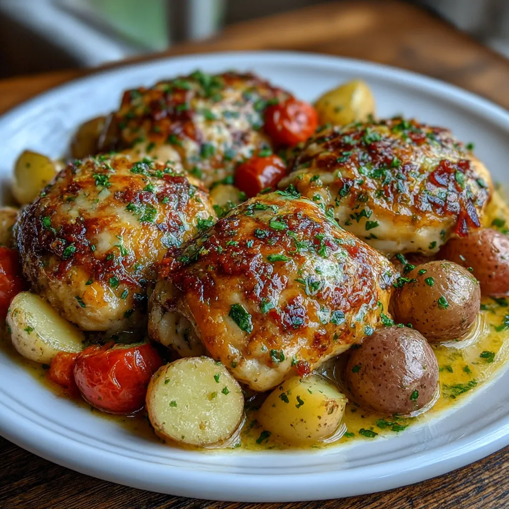 Garlic Parmesan Crockpot Chicken and Potatoes