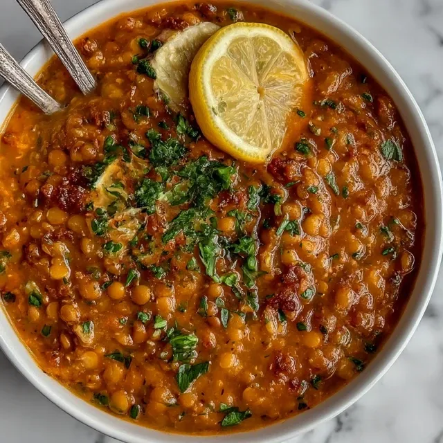 High Fiber Lebanese Lemon Lentil Soup