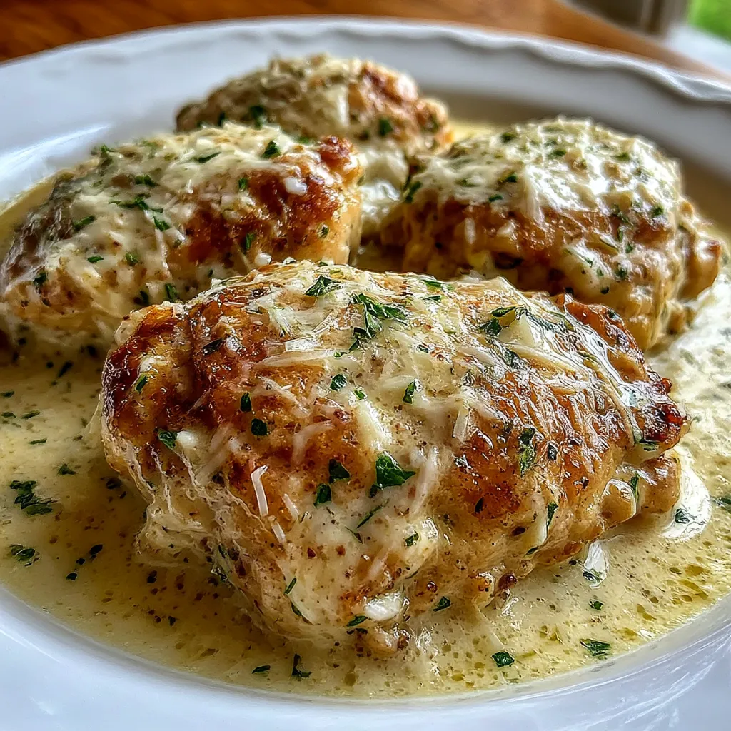 Slow Cooker Chicken Chops with Garlic Parmesan Sauce