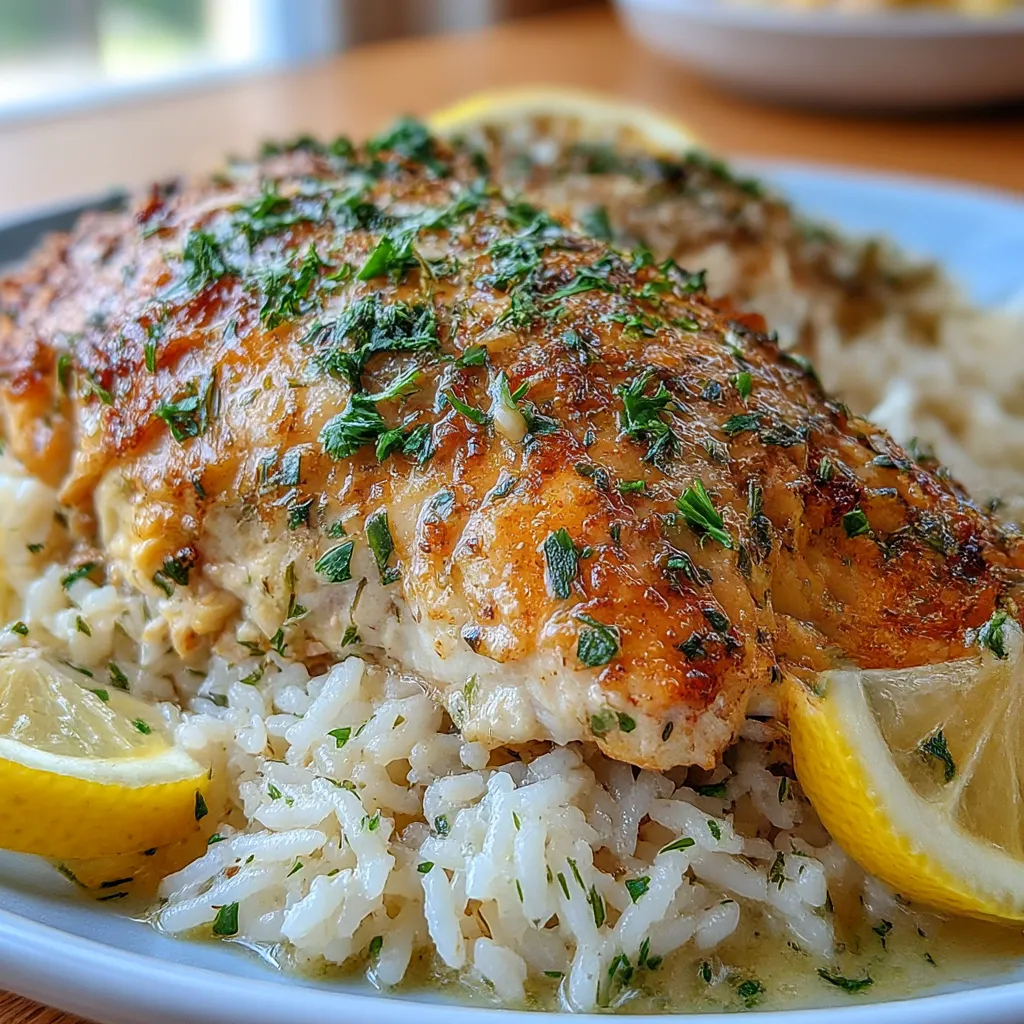 Slow Cooker Lemon Herb Chicken and Rice