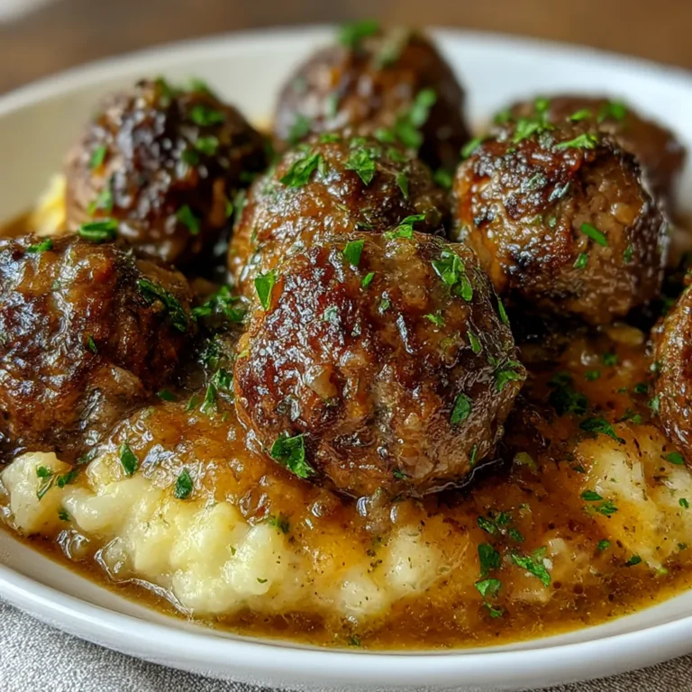 Slow Cooker Salisbury Steak Meatballs