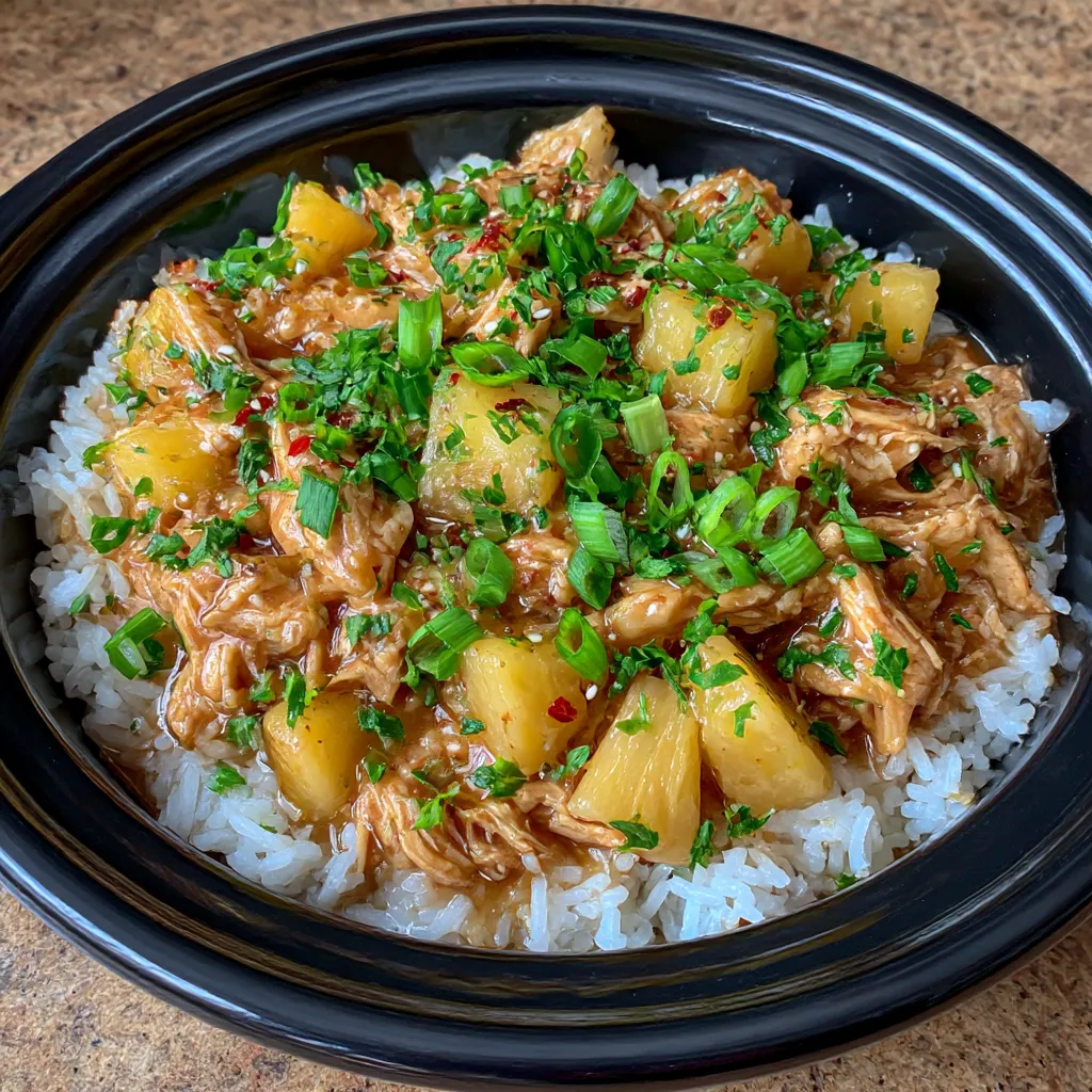 Tender Pineapple Chicken in a Slow Cooker