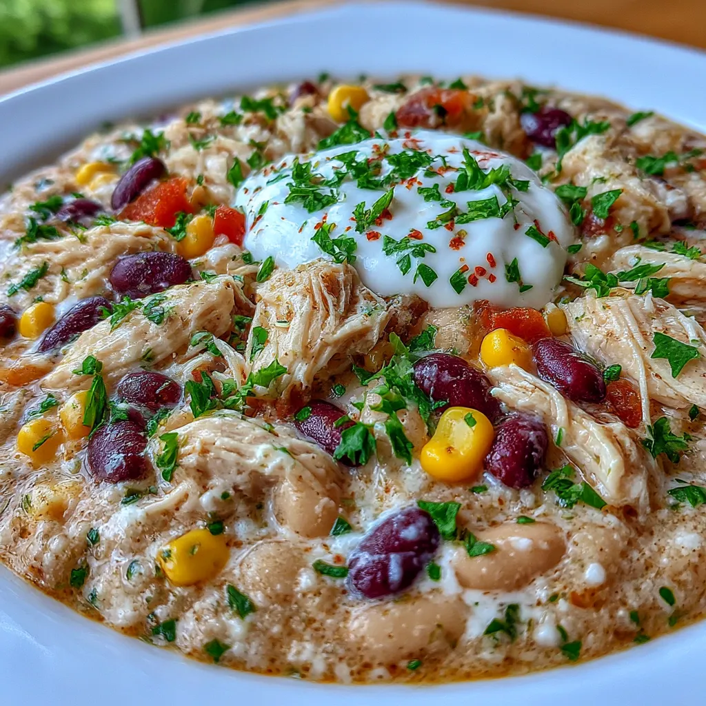 The Easiest Crockpot White Chicken Chili with Cream Cheese
