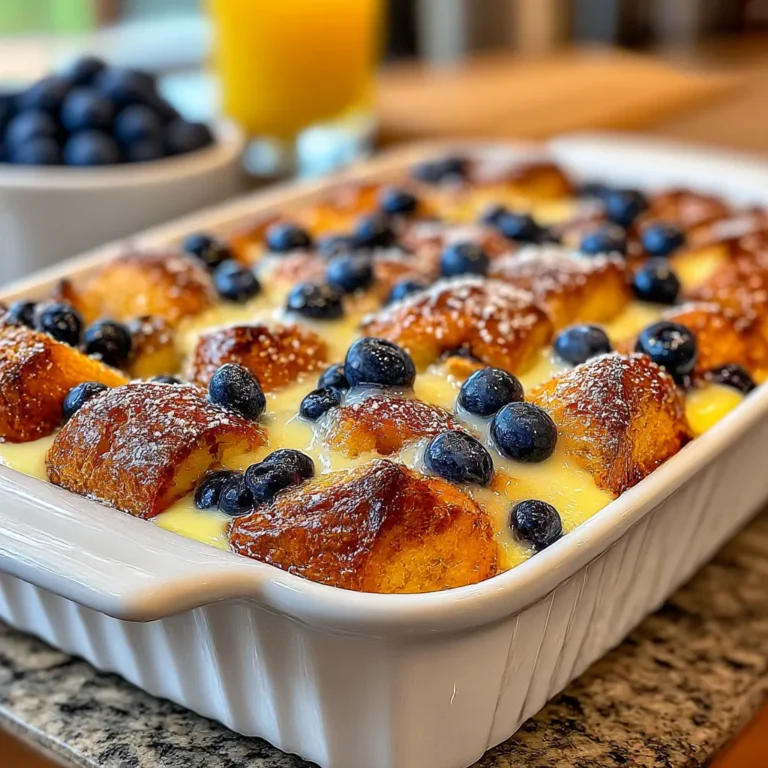 Blueberry Cream Cheese Croissant Casserole