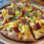 Breakfast Pizza with Scrambled Eggs and Bacon