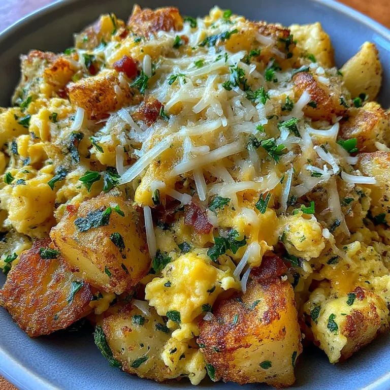 Cheesy Potato Egg Scramble