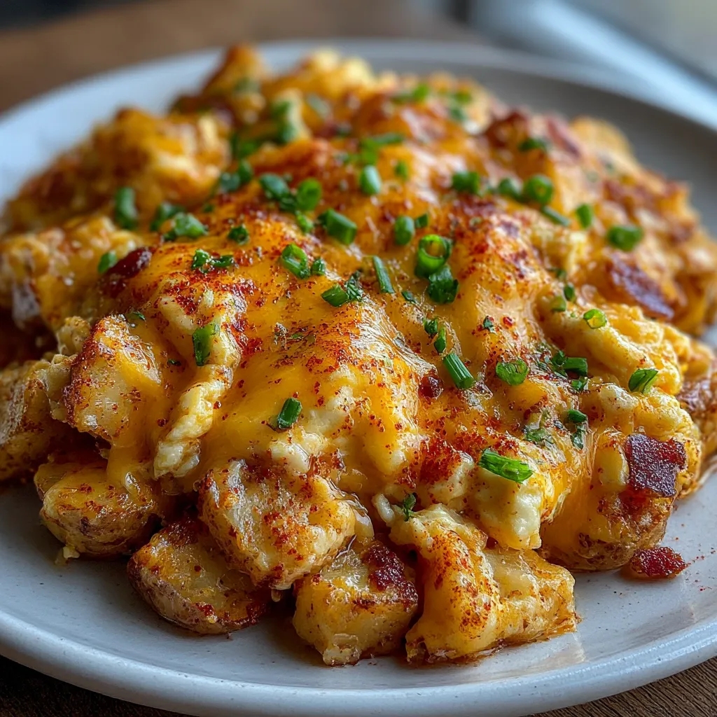 Cheesy Potato Egg Scramble Epic Crispy Delicious 5min Wins. 7 Cheesy Potato Egg Scramble