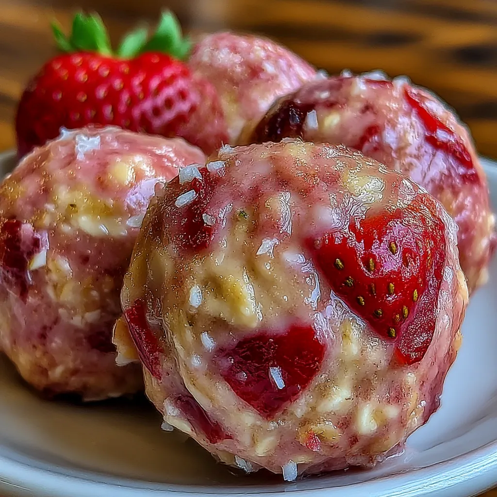 Delicious Strawberry Cheesecake Protein Balls