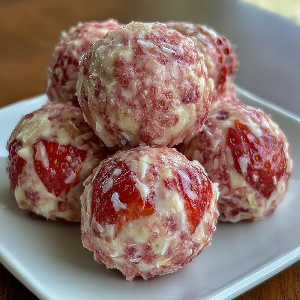 Delicious Strawberry Cheesecake Protein Balls