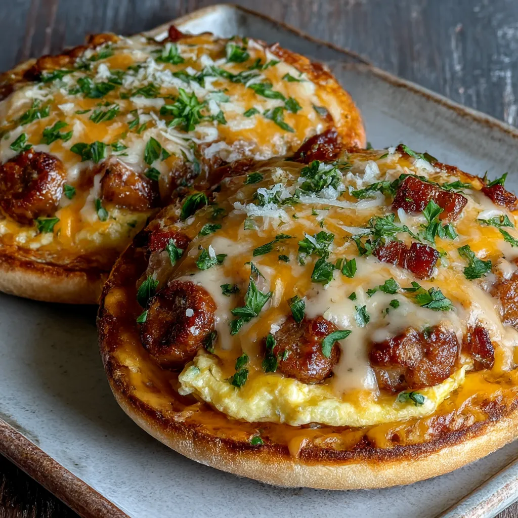 English Muffin Breakfast Pizza is 8-Minute Yum Bold Savory. 7 English Muffin Breakfast Pizza