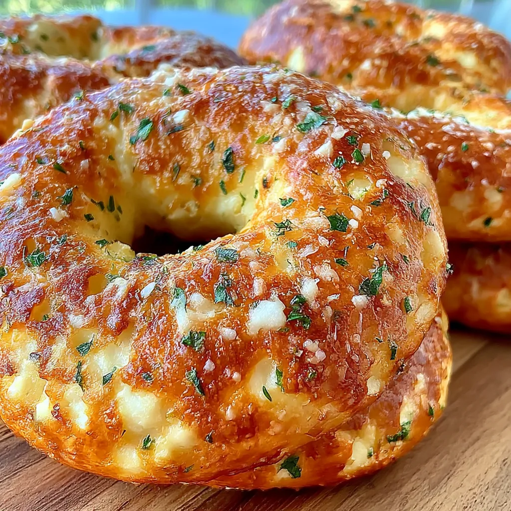 Garlic-Parmesan Cottage Cheese Bagels