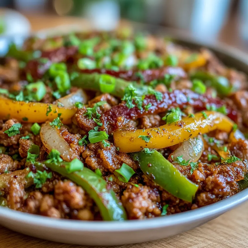 Ground Turkey and Peppers