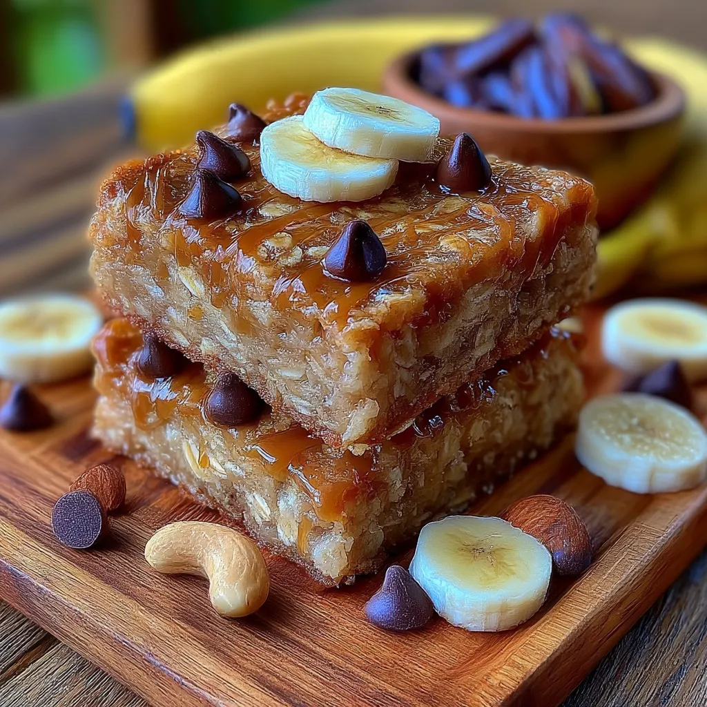 Healthy Banana Oatmeal Bars: 5-ingredient easy yum tasty. 7 Healthy Banana Oatmeal Bars