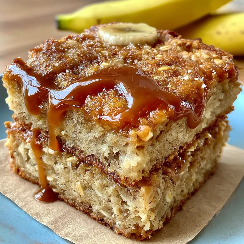 Healthy Banana Oatmeal Bars: 5-ingredient easy yum tasty. 8 Healthy Banana Oatmeal Bars