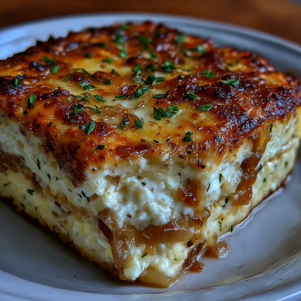 High-Protein Cottage Cheese and Onion Bake