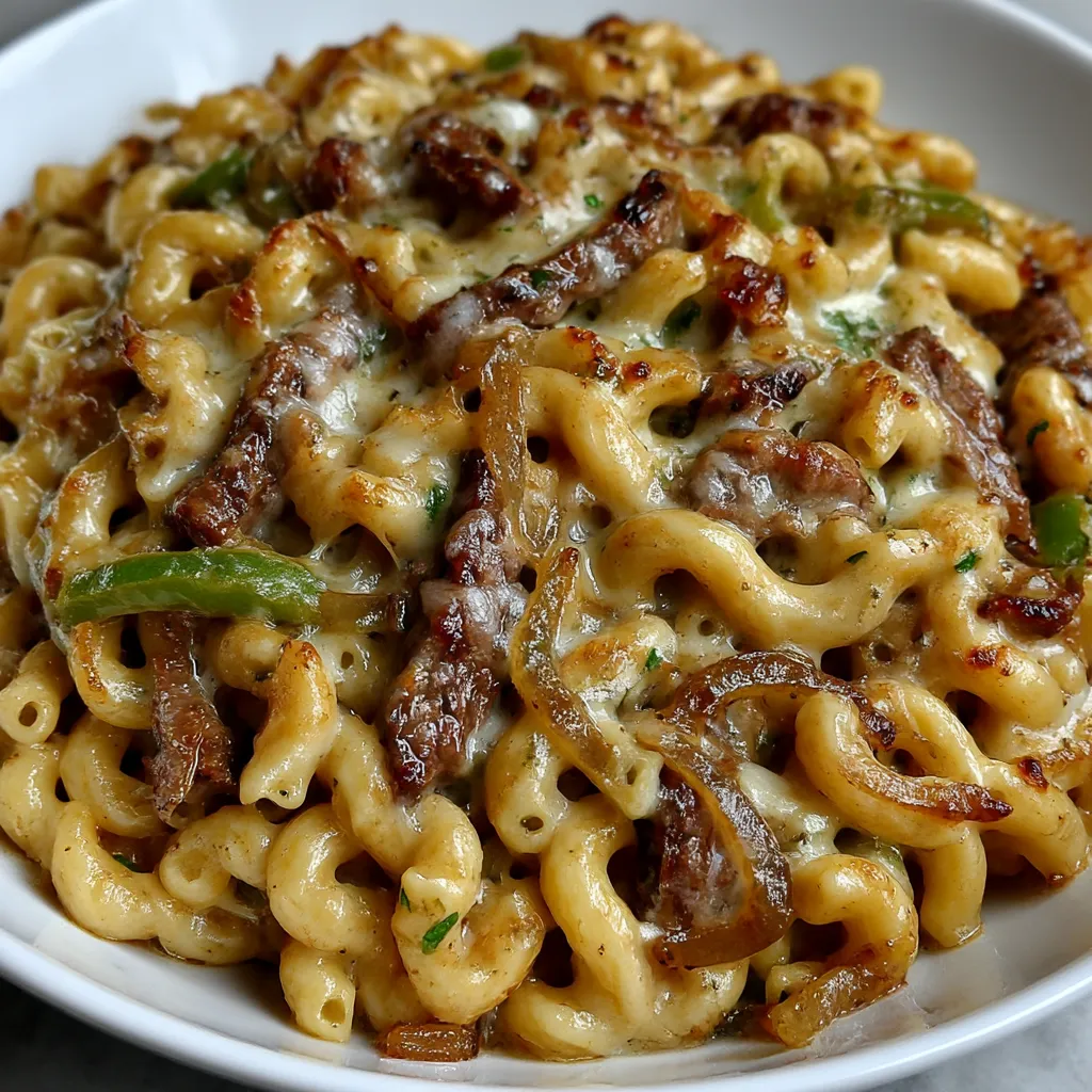 High-Protein Philly Cheesesteak Mac