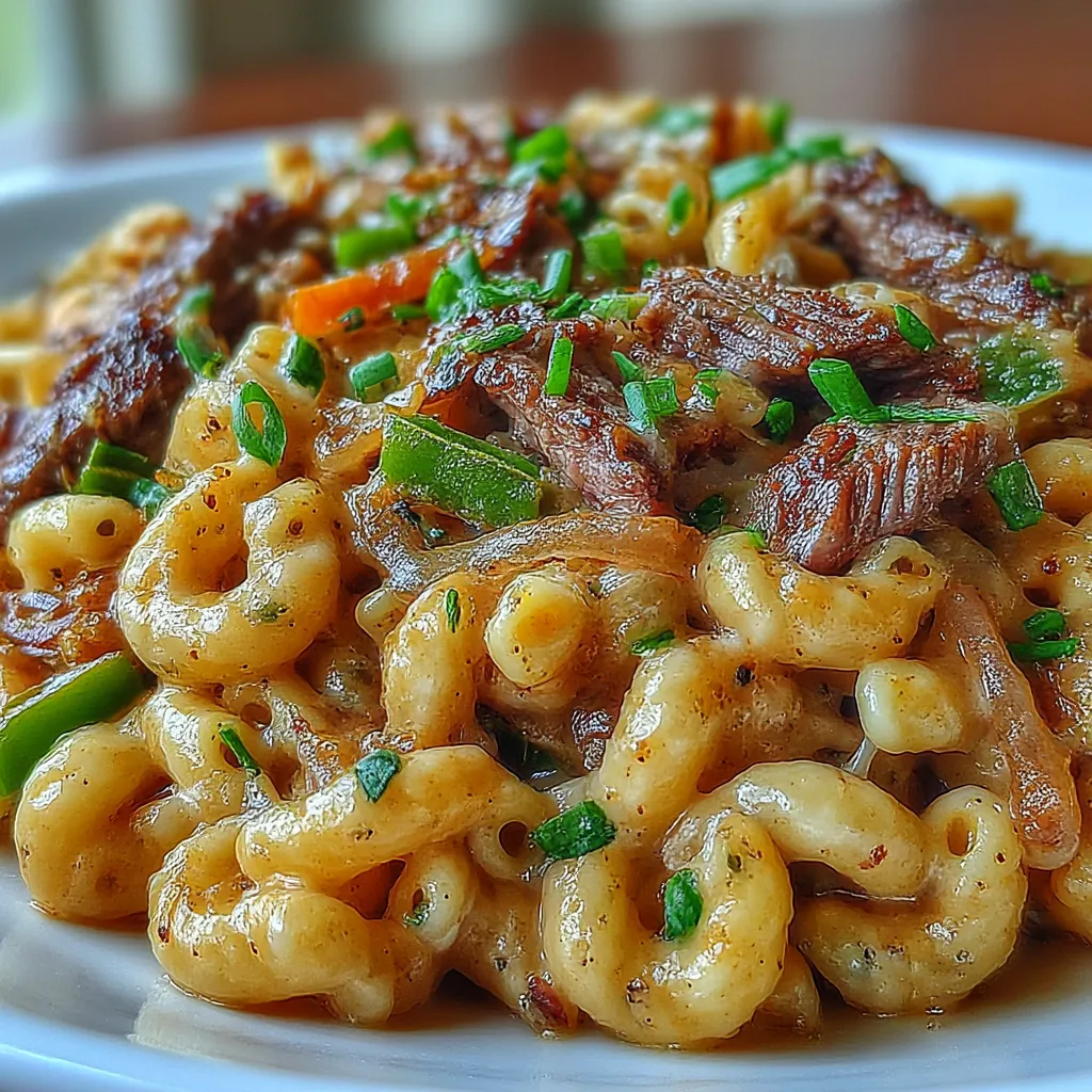 High-Protein Philly Cheesesteak Mac