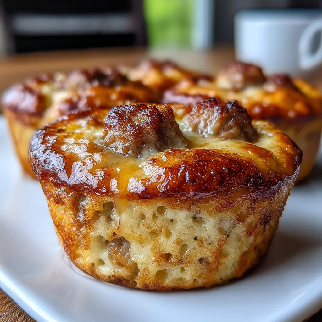 High Protein Sausage Pancake Muffins
