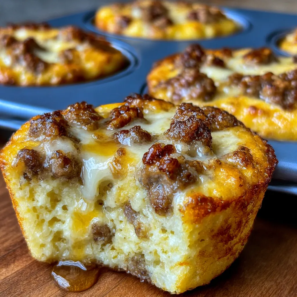 High Protein Sausage Pancake Muffins