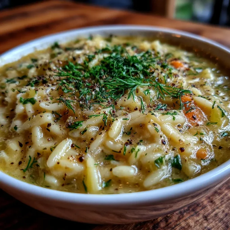 Orzo, Leek and Dill Soup