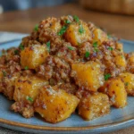 Roasted Butternut Squash With Ground Turkey