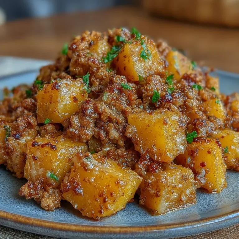 Roasted Butternut Squash With Ground Turkey