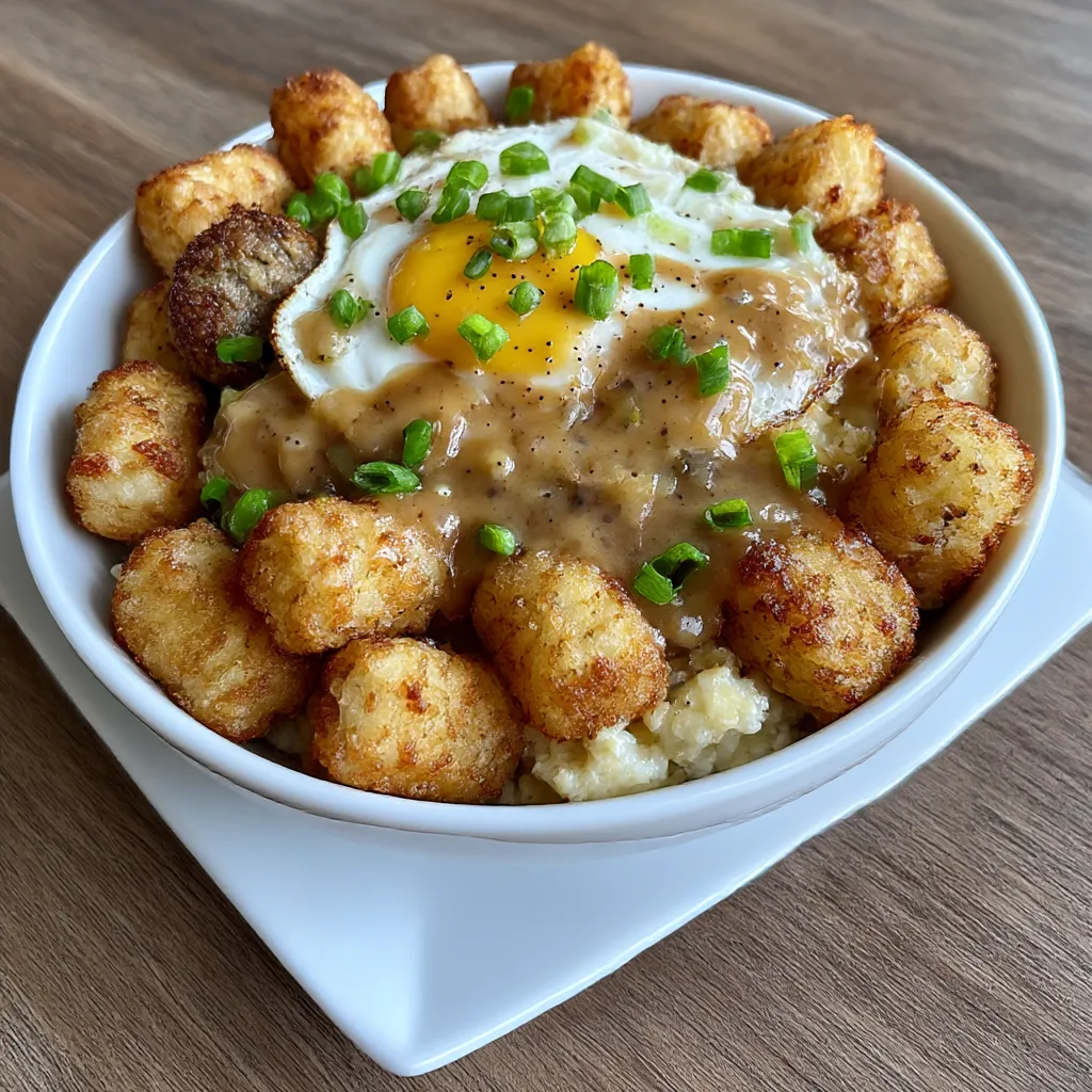Tater Tot Breakfast Bowl with Sausage