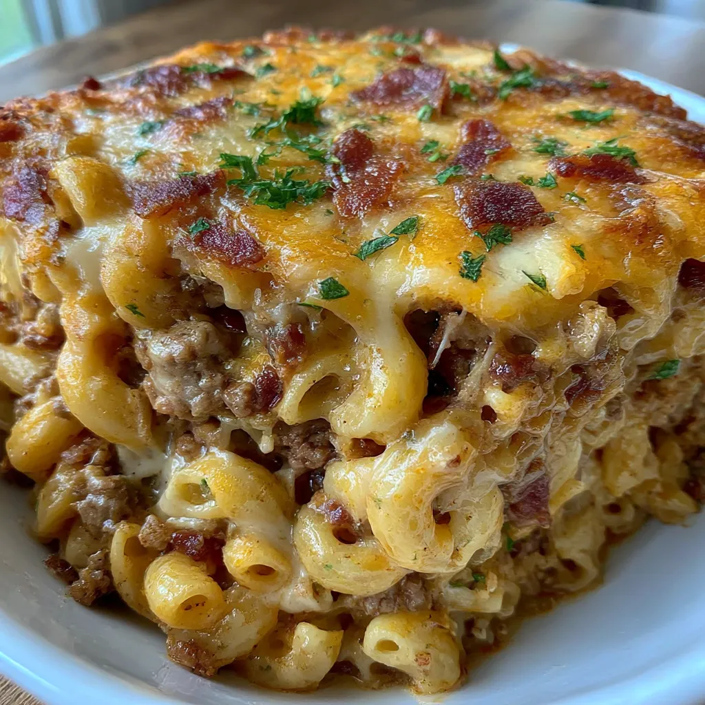 Ultimate Bacon Cheeseburger Mac Bake