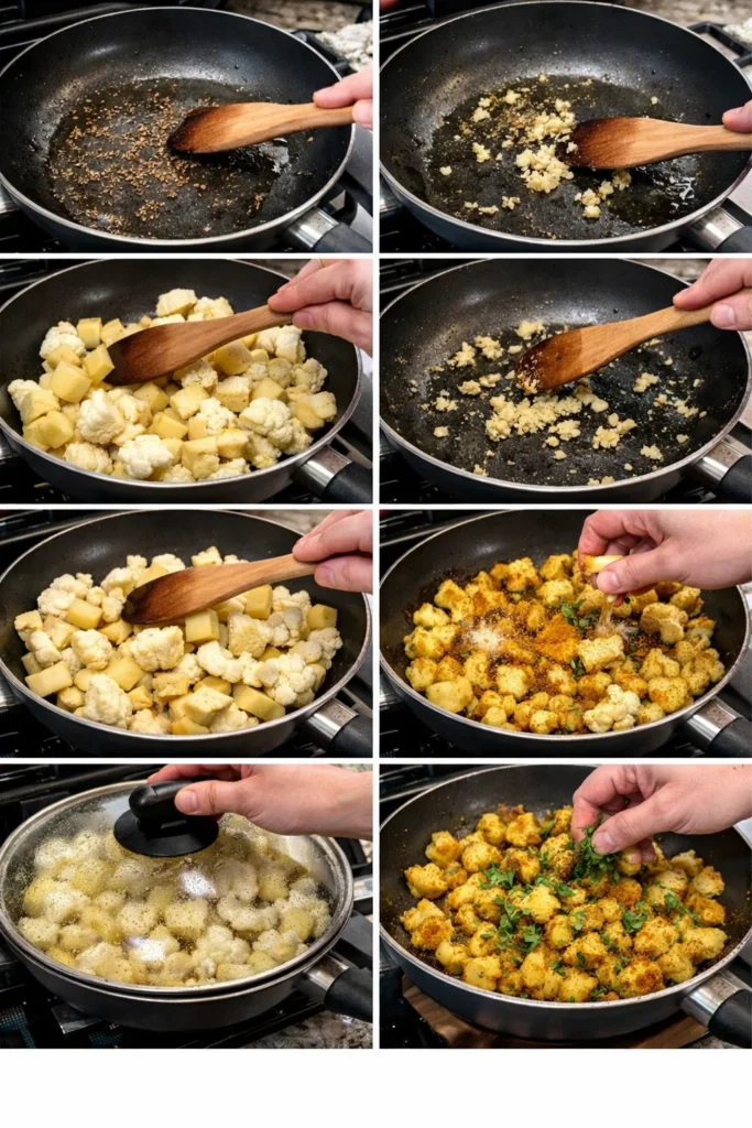 Easy Aloo Gobi Indian Spiced Potatoes Recipe for 4 Servings 8 Aloo Gobi Indian Spiced Potatoes