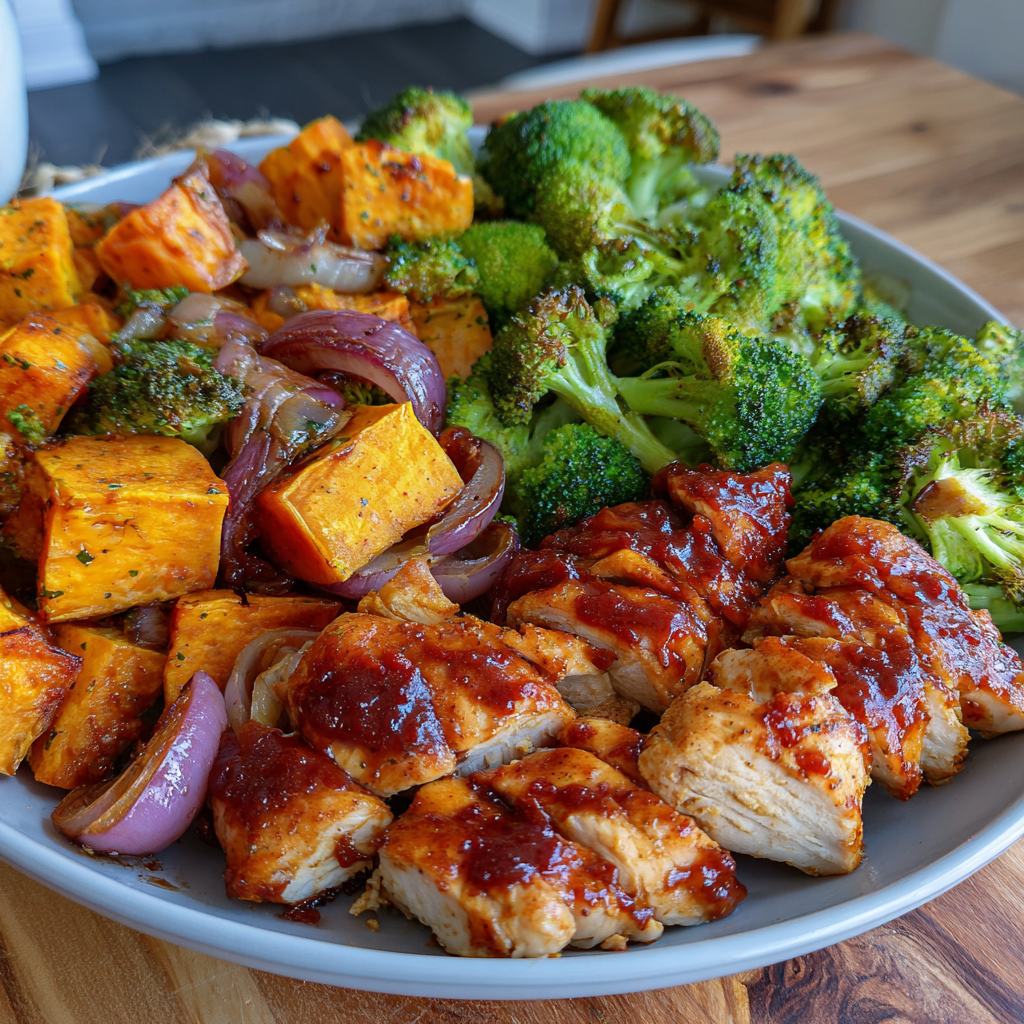 BBQ Chicken & Roasted Sweet Potato Bowls