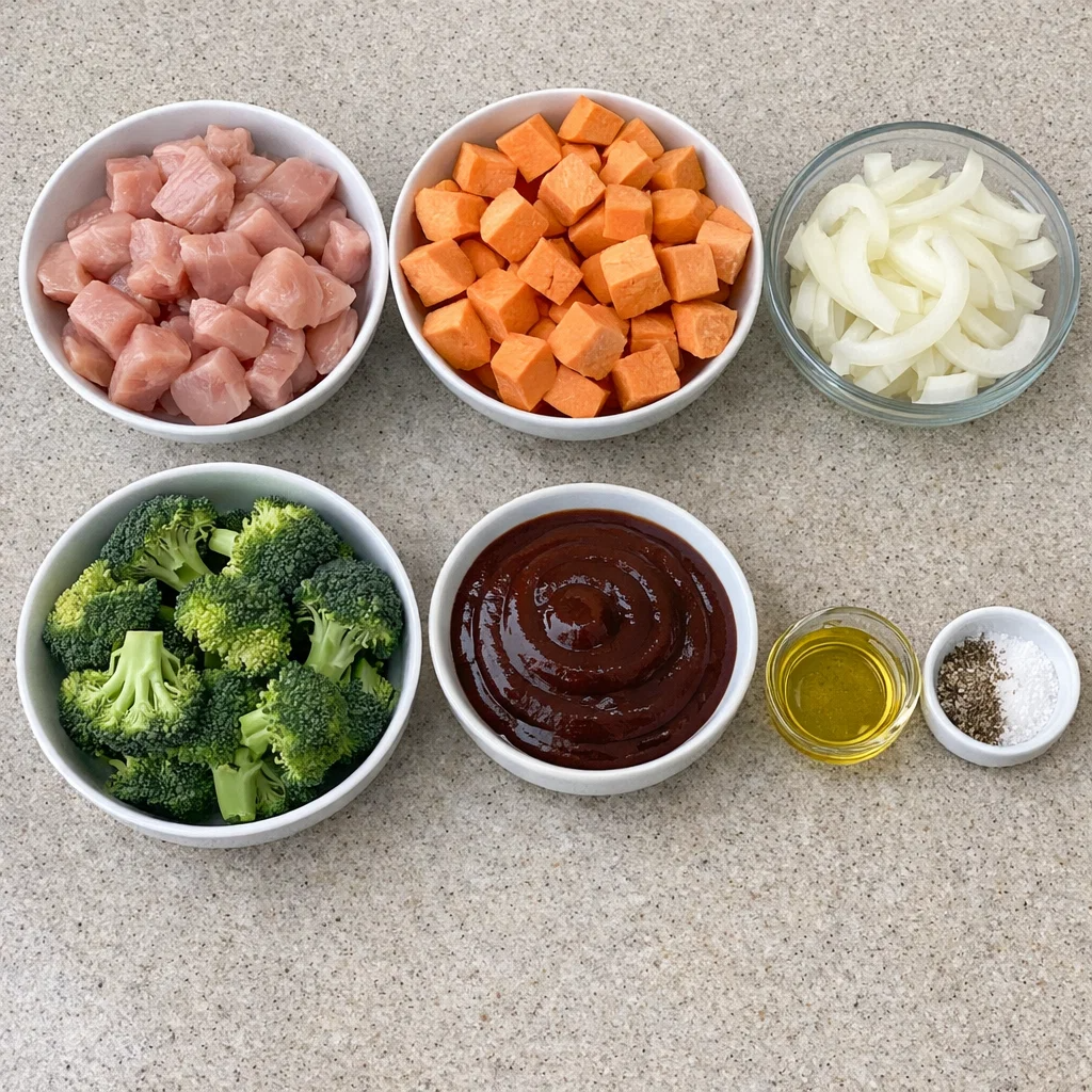 BBQ Chicken & Roasted Sweet Potato Bowls