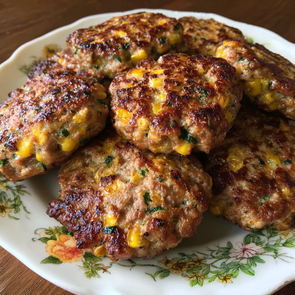 Beef Zucchini Corn Burgers